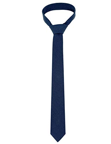 Image of Kebocis Mens Solid Color Cotton Necktie for Men