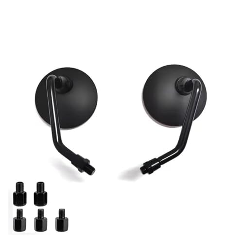 Motorrad-Rückspiegel 7/8'' Lenker 8/10MM Spiegel Für Ducati Für Monster696 797 821 Für Hypermotard 950 Für Scramble Motorrad-Rückspiegel(Black short rod)