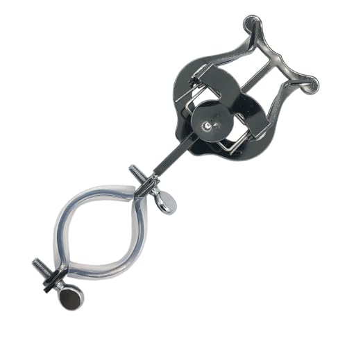 TUOREN Clarinet Marching Lyre Metal Plating Clamp-On Lyre Music Sheet Holder Clip for Clarinet Marching Band Beginner Practicing 5.98 x 2.06 inch Black