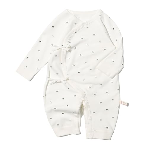 Image of Cherie Kids 100% Organic Cotton Soft 0-6 Months Unisex Footless Newborn Baby Sleepers Pajamas Romper Boys Girls Long Sleeve