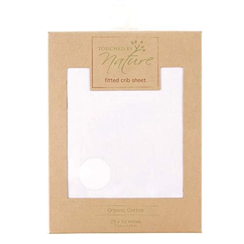 Image of Touched by Nature Unisex Baby and Toddler Organic Cotton Crib Sheet, White, One Size (Pack of 2)