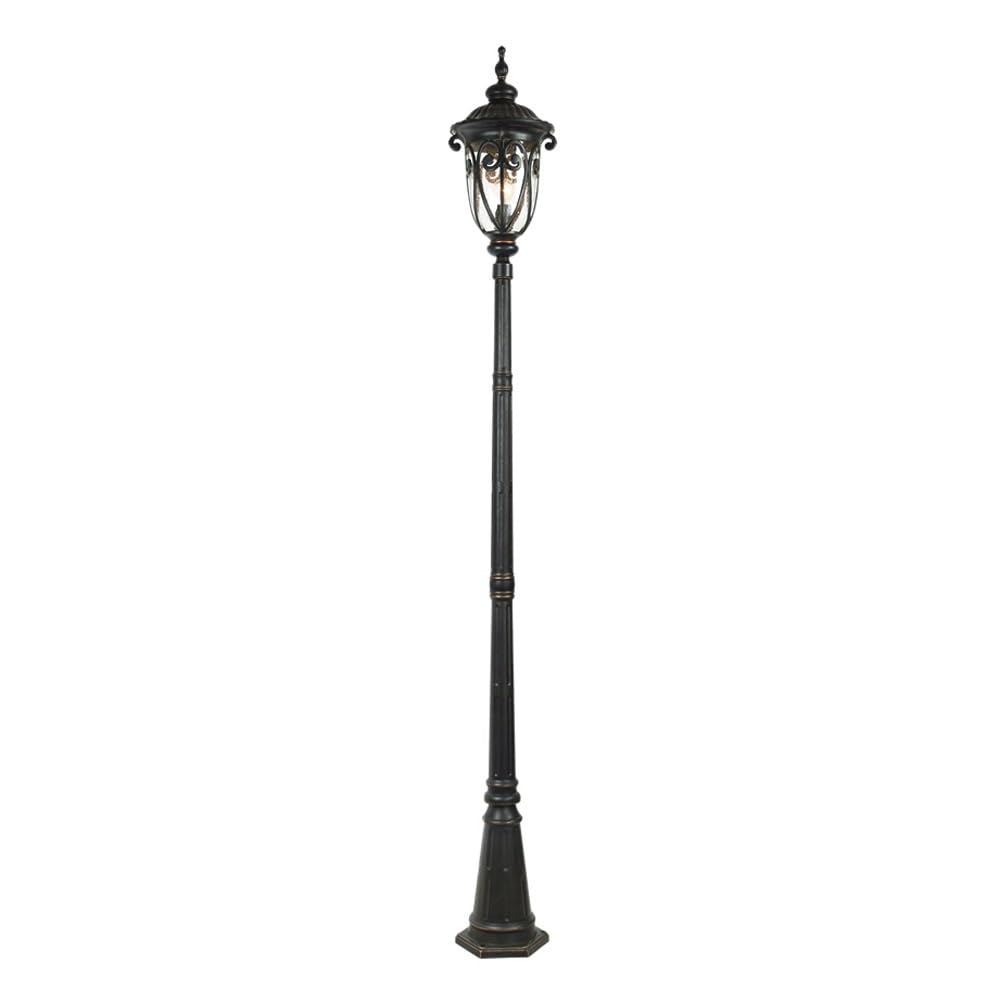 HELCEKOU European High Pole Lamp Bubble Glass Street Fence Light Anti-Rust Post Lighting for Garden Backyard Courtyard Porch