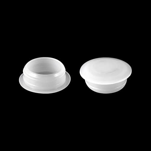 Image of uxcell Screw Hole Plugs, 12.8mm(1 /2 inch) Dia PP Snap in Shelf Button Flush Type Caps for Furniture Cabinet Cupboard, White 60 Pcs