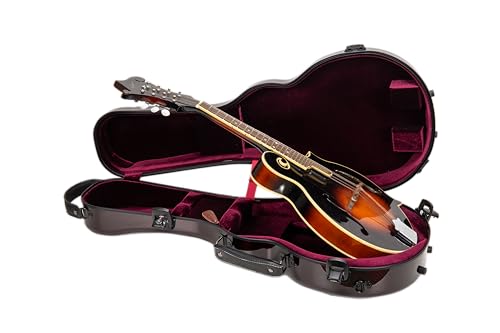Crossrock Air Carbon Mandolin Case for F-Style (Fits Gibson F5) | Gloss 3K Carbon Weave Finish in Crimson Red, TSA Lock, Backpack Straps, Dust Cover – Elite Flight Case