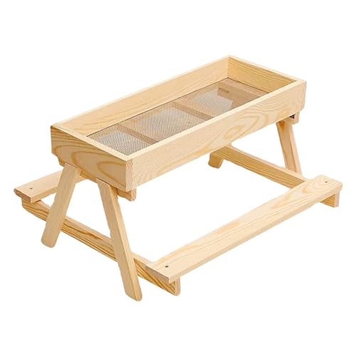 Mesa de picnic para pollos – Dispensador de alimentos de gran capacidad para aves de corral – Soporte de cría de bajo patio patos pavos – Dispensador de alimentos al aire libre granja aves de corral