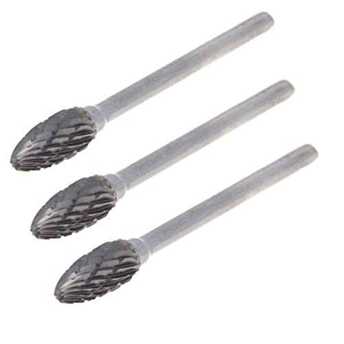 Fresas rotativas Auniwaig 3 piezas 3mm carburo doble corte miniatura 1