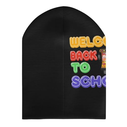 Welcome Back to School Kids Beanie Hat for for Girls Boys Children Cap Winter Knitted Chemo Cancer Headwear Accessories Gifts Decoration3