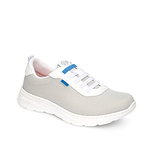 DIAN - Alicante, Gris 39, Zapatilla de Trabajo para Sanidad y Hostelería Unisex en Colores, Plantilla Acolchada y Suela Antideslizante, Material Transpirable y Repelente a Líquidos