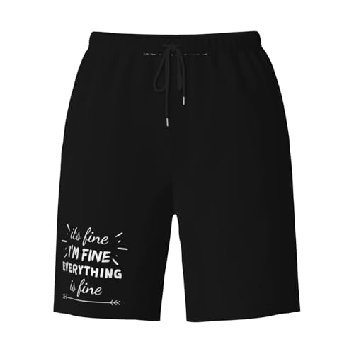 Its Fine Im Fine Everything is Fines Men's Quick-Dry Board Shorts 7" - Swim Trunks Summer Hawaii Beach3
