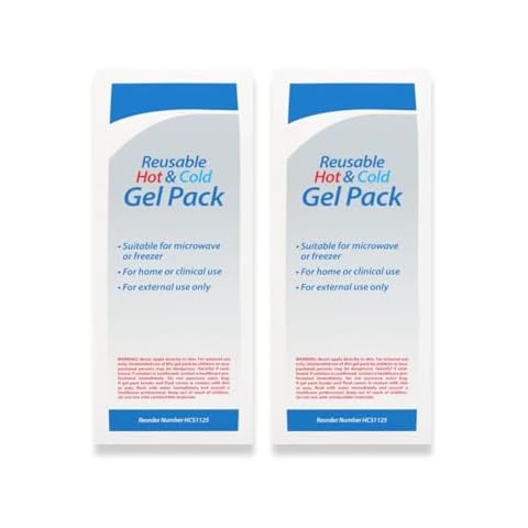 HCS Reusable Hot & Cold Gel Packs - 4x10 in. Heat & Ice Packs for Injuries, Reusable, Durable, Flexible - Immediate Hot/Cold Therapy - Gel Ice Packs Reusable - Hot & Cold Pack for Pain Relief (2 Pack) Cover