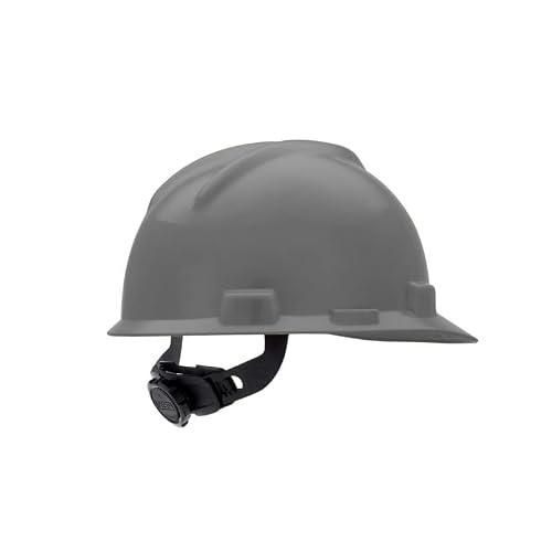 Msa 475364 V-Gard Cap Style Safety Hard Hat With Fas-Trac Iii Ratchet Suspension | Polyethylene Shell, Superior Impact Protection, Self Adjusting Crown Straps - Standard Size In Navy Gray #TOP5