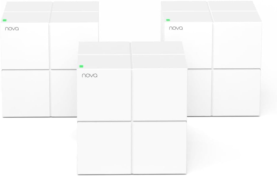 Tenda Nova Mesh WiFi System MW6 - Covers up to 4-6 Bedroom Houses- AC1200 Whole Home WiFi Mesh System - Gigabit Dual-Band Mesh Network - Replaces Wireless Router and WiFi Extender - 3-Pack