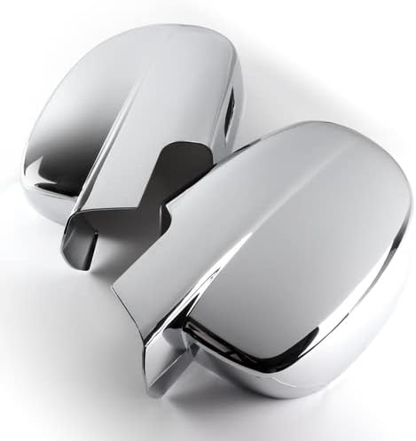 Chrome ABS Plastic 2 Pieces Side Mirror Cover Cap Kit Compatible with 2007-2013 Chevrolet Silverado Suburban Tahoe & Compatible with 2007-2013 GMC Sierra 1500 Yukon/Yukon XL, 2008 2009 2010