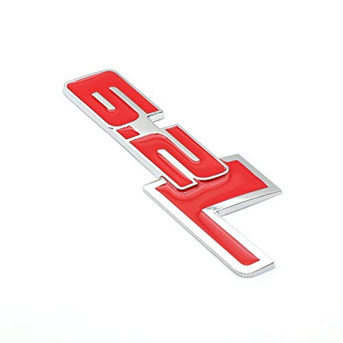 Image of 2Pc 6.2L Emblems Engine Name 3D Metal Badge Aluminum Adhesive Sticker Decal Fit for 150 (Silver Red)
