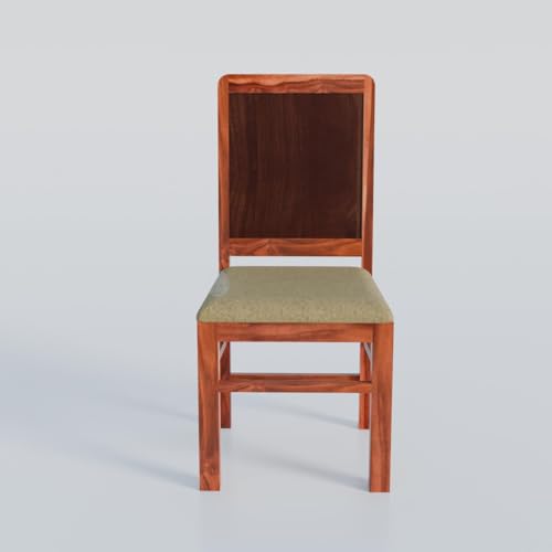 Image of VK Furniture Solid Wood 4 Seater Dining Table Set for Home | Sheesham Wood Dining Table with High Back Designer Cushioned Chairs | Four Seater Dinning Table with 4 Cream Cushion Chairs for Home