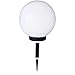 Produktbild Best Season 477-77 LED-Solar-Kugel, Durchmesser 20 cm, 1 warm weiß LED, abnehmbarer Erdspieß mit Solarpanel, inklusive Akku, outdoor, Vierfarb-Karton, weiß, Nero (Schwarz)