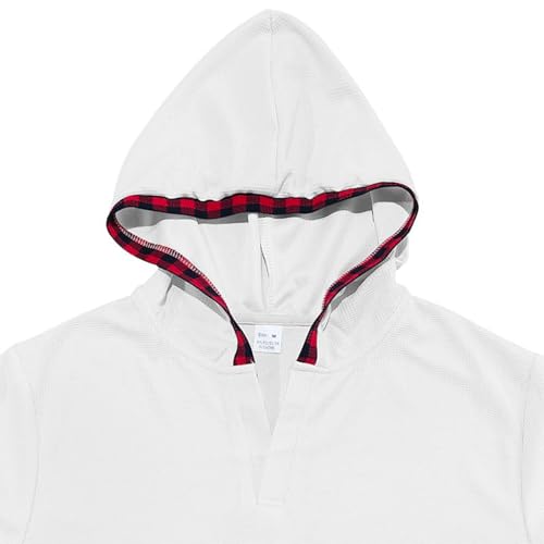 Ymosrh Men's Hoodies, Long Sleeve Lightweight Casual Plaid Hooded Sweat Shirt Pullovers, S-2XL4