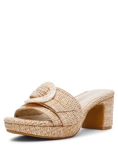 Anne Klein Women's Dress Sandal Pepper, Natural Raffia, 8