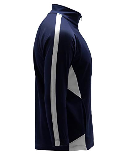 Arza Sports Men's Track Jacket Philippines Color Navy Blue/White (Small) #TOP2