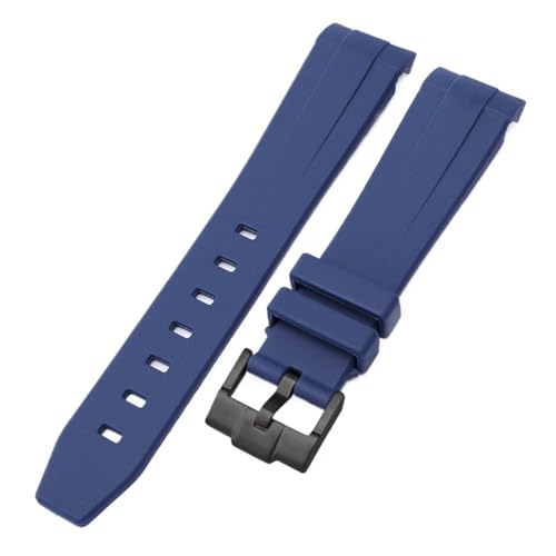 Bracelet MoonSwatch silicone caoutchouc bleu montre sport 20mm