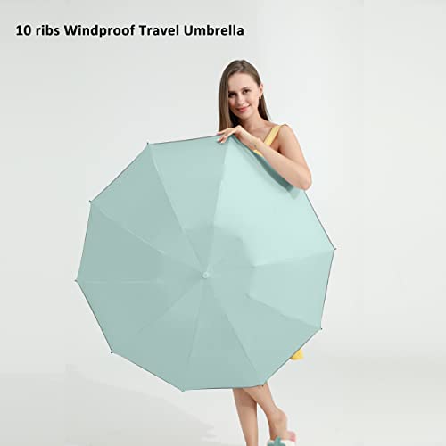 Image of BAODINI Inverted UV Umbrella for Rain and Sun Medium Size UPF 50+ Rverse Compact Umbrella Auto Open Close