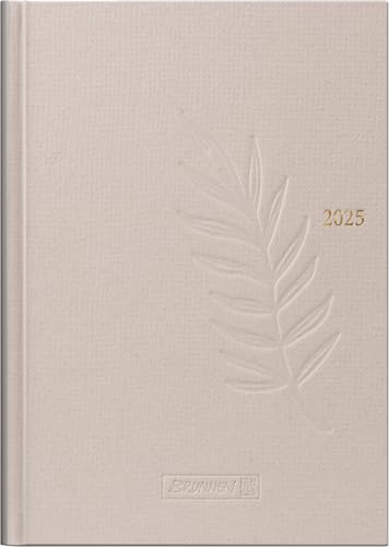 BRUNNEN Buchkalender Modell 796 (2025), 2 Seiten = 1 Woche, A5, 128 Seiten, Naturkarton, hanf