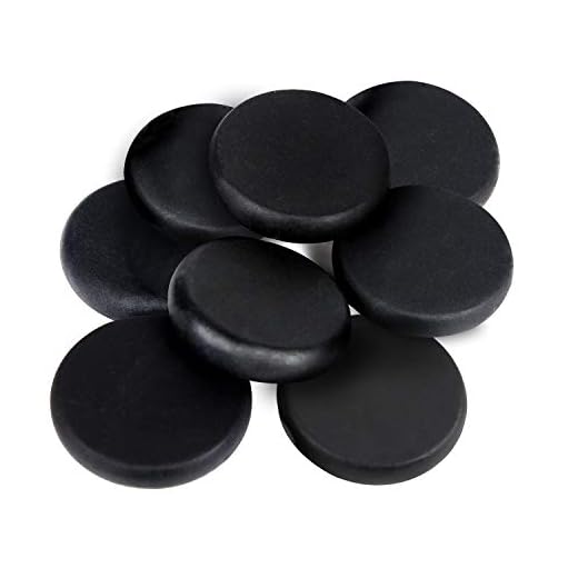 Basalt Massage Stones - 8 Large Basalt Massage Rocks for Hot Rock Massages, 3.15” Inch Round Hot Stones for Massage, Essential Spa Massage Supplies