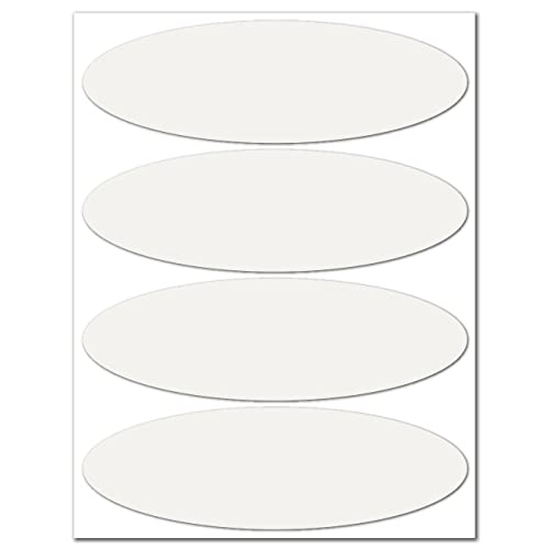 Facile da usare B REFLECTIVE Éco OVAL, Kit 4 adesivi rifrangenti/riflettenti, Sicurezza e visibilità di notte, Adesivo per Casco Moto/Motorino/Bicicletta/Passeggino/Giocatolli, 8,5 x 2,7 cm, Bianco
