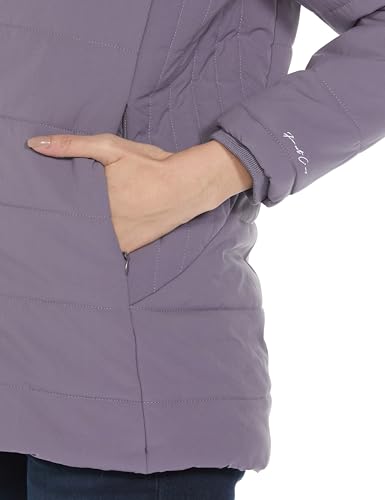 Image of Qube By Fort Collins Women's Medium-Length Bomber Jacket with Detachable Hood Stylish Winterwear for All-Day Comfort |Material: Nylon
