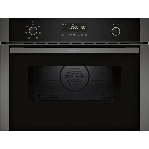 Neff N 50, C1AMG84G1, forno a microonde da incasso con aria calda 60 x 45 cm, Easy Clean per una pulizia rapida, display LCD, pulsanti 1-touch, programmi automatici, barbecue, grigio grafite