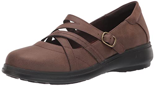 Easy Street Donna Wise Ballet Flat Mary Jane, Marrone Chiaro/Gore, 42 EU