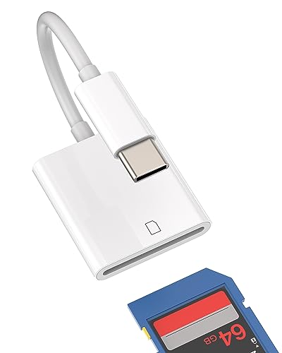USB C SD Card Reader Compatible for Samsung Apple iPhone 15 Pro Max Plus iPad 10、Air4/5、Mini6、Pro 12.9 MacBook Type C Port Camera Memory Adapter Thunderbolt 4 3 Cable Compact Flash Drive Dongle