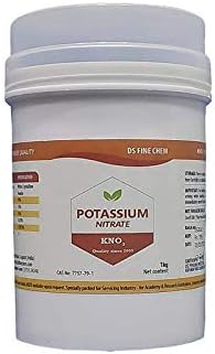Potassium Nitrate 1Kg Seal Pack | Value Pack Of 1Kg | Mask, Gloves, Spoon & Cup Inside,Powder