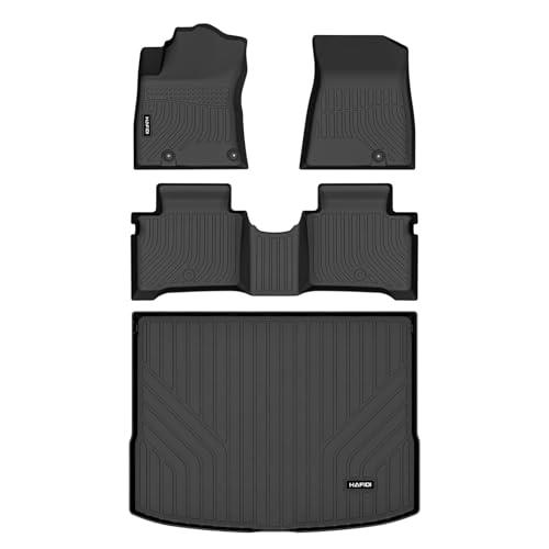 Image of HAFIDI Floor Mats & Cargo Liner Set Fit for 2023 2024 2025 2026 Kia NIRO & NIRO Hybrid (Not for NIRO EV &NIRO PHEV) All Weather Protection TPE Anti-Slip Floor Liners Custom Accessories -Black
