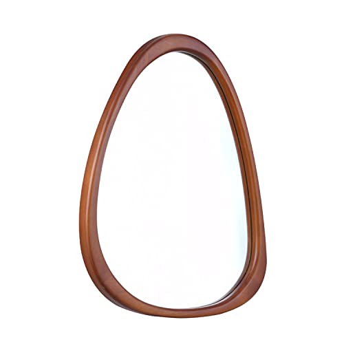 Cfylo Irregular Mirror, Wood Wall Frame Mirror, Asymmetrical Decorative Wall Wooden Mirror For Living Room Bedroom Entryway Bathroom Home Decor,22.5 X 17.5 Inches #TOP7