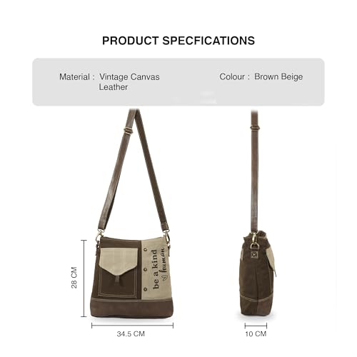 Image of 3B SHOUZO Messenger and Shoulder Bag - Upcycled Vintage Canvas & Leather