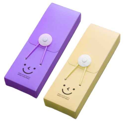 Happy Face astuccio pratico per cancelleria contenitore per matite per Plus Zaino per la scuola leggero giallo viola