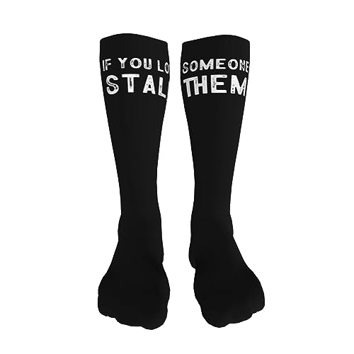 If You Love Someone Stalk Them Knee High Socks For Women Long Tube Socks Athletic Compression Socks Unisex High Socks Girls3