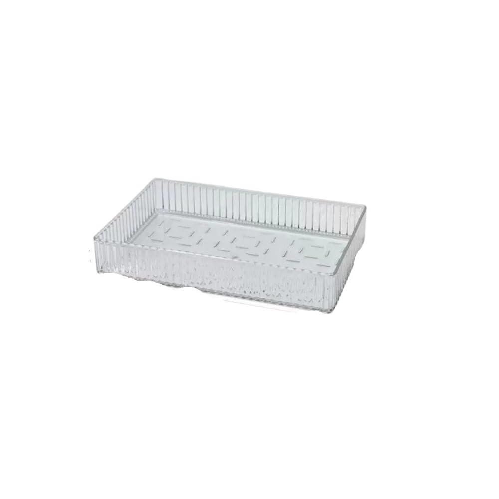Sunrrafck One Color 1Pc Stackable Acrylic Drawer Organizer - Adjustable Divider Trays For Cosmetics, Modular Makeup Storage Box(Xl)
