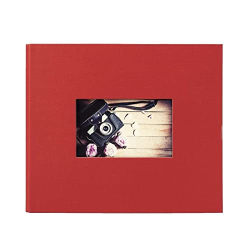 Panodia Album Photo Traditionnel Studio Rouge 60 Pages 120 Photos 10x15, 60 Pages, Dimensions totales : 232x275x26 mm - fabriqué en France