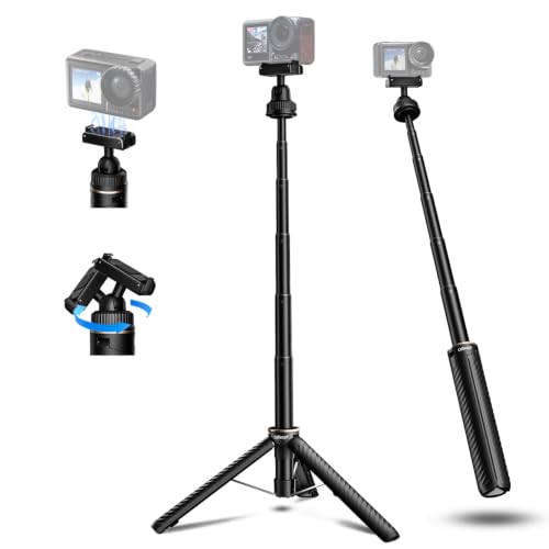 Image of Celfiexpt 66cm Extendable Action Camera Tripod with Integrated Magnetic Quick-Release Mount, 360 Adjustable Ball Head, Camera Stand for DJI Osmo Action 3 /4 /5 Pro & Osmo 360 (Camera Not Included)