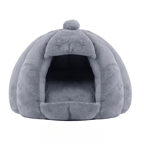 猫ハウス 冬用 猫用ベッド 猫 ドーム型 ベッド 犬小屋 小動物用 ペット用寝袋 保温防寒 可愛い 柔らか 水洗え 滑り止め 小型犬 キャット 人気 室内用 休憩所 寝床クッション付き (XL 60*50cm,グレー)