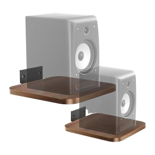Estante de madera robusta para audio pequeño, con acabados redondeados finos