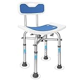 OUUTMEE Chaise de Douche avec Dossier Réglable en Hauteur (6 Niveaux, Capacité de Charge de 136 kg), Installation sans Outil, Sécurité Anti Dérapante   Siège de Bain pour Douche et Baignoire