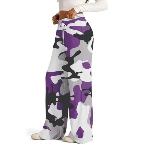 Women’s Wide Leg Sweatpants, Lightweight, High Waisted with Wide Pockets, Comfortable Lounge Pants with Drawstring, 2024