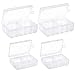 GlossyEnd Set of 4 - Two AA and Two AAA Battery Storage Box, Battery Storage Case, Battery Holder Clear
