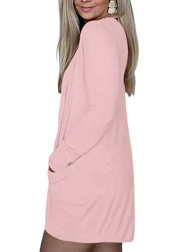 Image of DB MOON Womens Long Cardigan 2026 Fall Lightweight Long Sleeve Open Front Sweater with Pockets