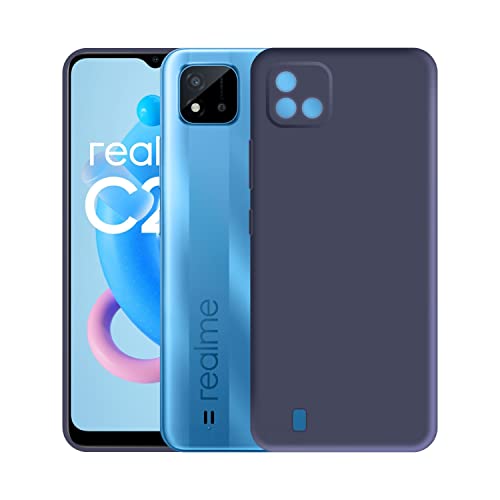 Image of Case Creation Liquid TPU Silicone Cover for Realme C20 Soft Case,Anti-Dirty Slim Case Frosted Matte Cute Candy TPU Raised Bezel (Splash of Color) Back Case Cover for Realme C20 -Navy Electric Blue