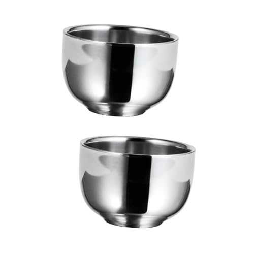 Didiseaon 2 Pcs Practical Shaving Bowl for Men Rustproof Stainless Steel Travel-friendly