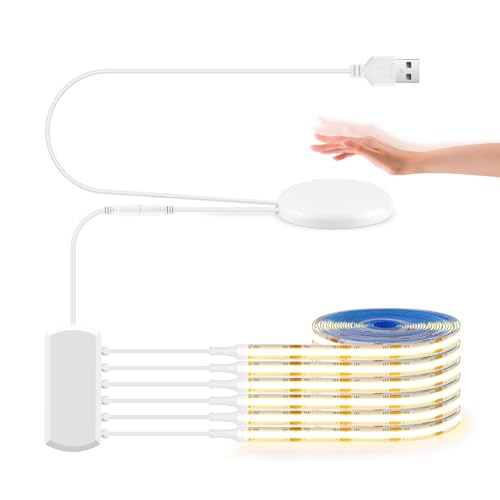 【Striscia LED COB autoadesiva】 La striscia LED COB è dotata di nastro autoadesivo, che può aderire più saldamente a superfici pulite, asciutte e lisce. Facile da installare e usare, le strisce LED parallele sono la scelta migliore per l'illuminazione sotto armadi